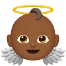 Baby Angel: Medium-Dark Skin Tone Emoji 👼🏾 image - Apple style