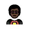 Man Superhero: Dark Skin Tone Emoji 🦸🏿‍♂️ image - OpenMoji style