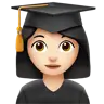 Woman Student: Light Skin Tone Emoji 👩🏻‍🎓 image - Apple style