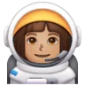 Woman Astronaut: Medium Skin Tone Emoji 👩🏽‍🚀 image - Samsung style