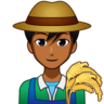 Man Farmer: Medium-Dark Skin Tone Emoji 👨🏾‍🌾 image - Emojidex style