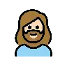 Woman: Light Skin Tone, Beard Emoji 🧔🏻‍♀️ image - OpenMoji style