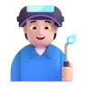 Factory Worker: Light Skin Tone Emoji 🧑🏻‍🏭 image - Microsoft 3D Fluent style