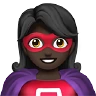 Woman Superhero: Dark Skin Tone Emoji 🦸🏿‍♀️ image - Apple style
