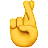 Hand mit Zeige- und Mittelfinger gekreuzt