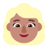 Woman: Medium Skin Tone, Blond Hair Emoji 👱🏽‍♀️ image - Microsoft Classic 2D style