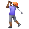 Woman Golfing: Medium-Dark Skin Tone Emoji 🏌🏾‍♀️ image - Samsung style