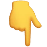 Emoji Fehér lefelé mutató kézimutató mutató 👇 image - Huawei Harmony OS style