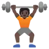 Person Lifting Weights: Dark Skin Tone Emoji 🏋🏿 image - Google Noto Color style