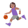Woman Bouncing Ball: Medium Skin Tone Emoji ⛹🏽‍♀️ image - Microsoft Classic 2D style