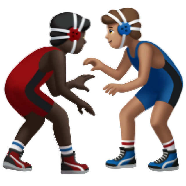 Men Wrestling: Dark Skin Tone, Medium Skin Tone