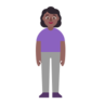 Woman Standing: Medium-Dark Skin Tone Emoji 🧍🏾‍♀️ image - Microsoft Classic 2D style