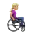 Woman In Manual Wheelchair Facing Right: Medium-Light Skin Tone