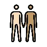 Men Holding Hands: Light Skin Tone, Medium Skin Tone Emoji 👨🏻‍🤝‍👨🏽 image - OpenMoji style