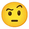 Visage avec un sourcil levé Emoji 🤨 image - Google Noto Color Animated style