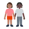 Women Holding Hands: Medium Skin Tone, Dark Skin Tone Emoji 👩🏽‍🤝‍👩🏿 image - Tossface style