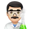 Man Scientist: Light Skin Tone Emoji 👨🏻‍🔬 image - Apple style
