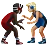 Men Wrestling: Dark Skin Tone, Medium-Light Skin Tone