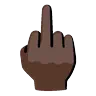 Middle Finger: Dark Skin Tone Emoji 🖕🏿 image - Google Noto Color Animated style