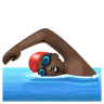 Person Swimming: Dark Skin Tone Emoji 🏊🏿 image - WhatsApp style