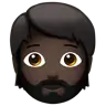 Person: Dark Skin Tone, Beard Emoji 🧔🏿 image - Apple style