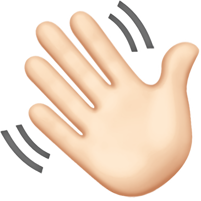 Waving Hand: Light Skin Tone