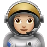 Woman Astronaut: Medium-Light Skin Tone Emoji 👩🏼‍🚀 image - Apple style