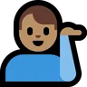 Man Tipping Hand: Medium Skin Tone Emoji 💁🏽‍♂️ image - Microsoft Windows 10 Segoe UI Emoji style
