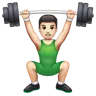 Man Lifting Weights: Light Skin Tone Emoji 🏋🏻‍♂️ image - WhatsApp style