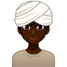 Man Wearing Turban: Dark Skin Tone Emoji 👳🏿‍♂️ image - Emojidex style