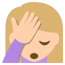 Person Facepalming: Medium-Light Skin Tone Emoji 🤦🏼 image - EmojiTwo style