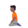 Person Kneeling: Medium-Dark Skin Tone Emoji 🧎🏾 image - Microsoft Classic 2D style