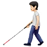 Person With White Cane: Light Skin Tone Emoji 🧑🏻‍🦯 image - Apple style