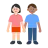Woman And Man Holding Hands: Light Skin Tone, Medium Skin Tone