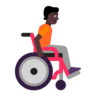 Person In Manual Wheelchair Facing Right: Dark Skin Tone Emoji 🧑🏿‍🦽‍➡️ image - Microsoft Classic 2D style
