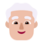 Man: Medium-Light Skin Tone, White Hair