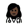 Woman Health Worker: Dark Skin Tone Emoji 👩🏿‍⚕️ image - OpenMoji style
