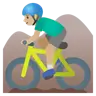 Man Mountain Biking: Medium-Light Skin Tone Emoji 🚵🏼‍♂️ image - Google Noto Color style