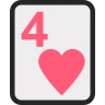 Playing Card Four of Hearts 🂴 image - EmojiTwo style