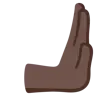 Rightwards Pushing Hand: Dark Skin Tone Emoji 🫸🏿 image - Google Noto Color style