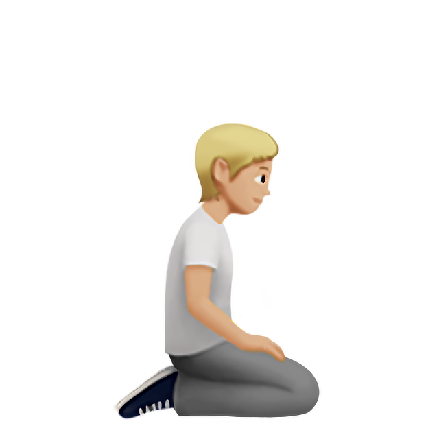 Person Kneeling Facing Right: Medium-Light Skin Tone
