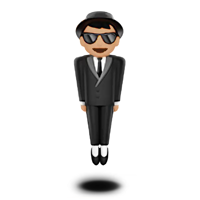 Person In Suit Levitating: Medium-Light Skin Tone