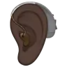 Ear With Hearing Aid: Dark Skin Tone Emoji 🦻🏿 image - Apple style