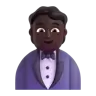 Person In Tuxedo: Dark Skin Tone Emoji 🤵🏿 image - Microsoft 3D Fluent style