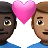 Couple With Heart: Man, Man, Dark Skin Tone, Medium Skin Tone