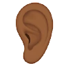 Ear: Medium-Dark Skin Tone Emoji 👂🏾 image - Apple style