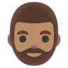 Man: Medium Skin Tone, Beard Emoji 🧔🏽‍♂️ image - Google Noto Color style