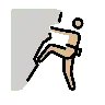 Man Climbing: Medium-Light Skin Tone Emoji 🧗🏼‍♂️ image - OpenMoji style