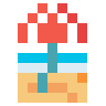 Plaża z parasolem Emoji 🏖 image - SerenityOS style