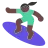 Woman Surfing: Dark Skin Tone